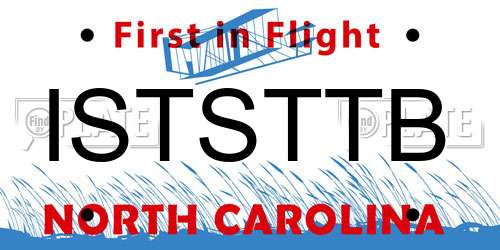 ISTSTTB North Carolina License Plate