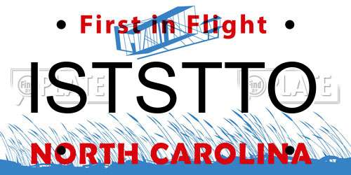 ISTSTTO North Carolina License Plate
