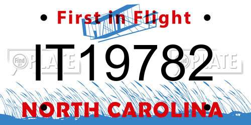 IT19782 North Carolina License Plate
