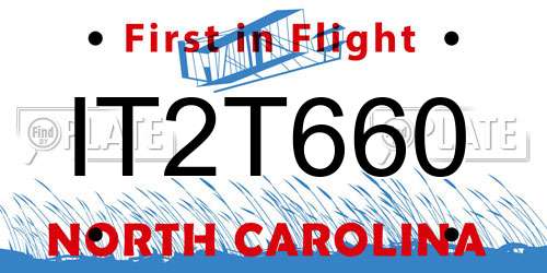 IT2T660 North Carolina License Plate