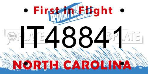 IT48841 North Carolina License Plate