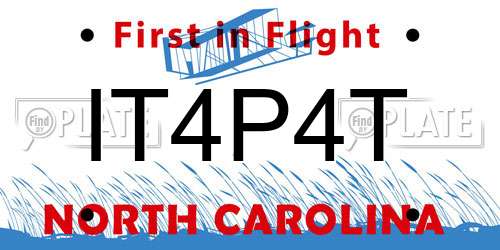 IT4P4T North Carolina License Plate