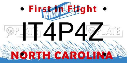 IT4P4Z North Carolina License Plate