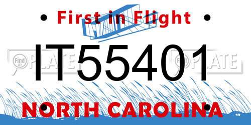 IT55401 North Carolina License Plate