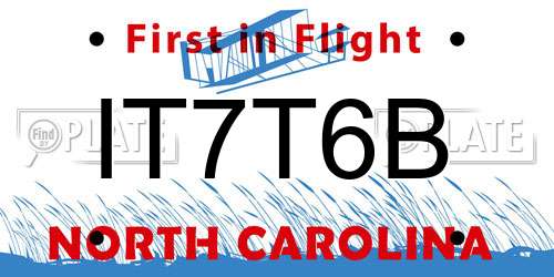 IT7T6B North Carolina License Plate