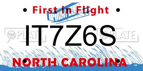 IT7Z6S North Carolina License Plate