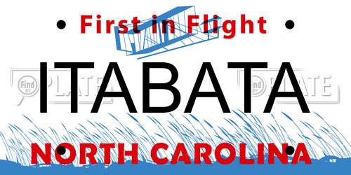 ITABATA North Carolina License Plate