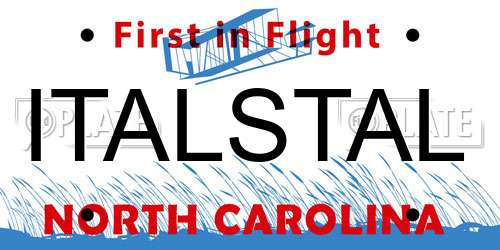 ITALSTAL North Carolina License Plate