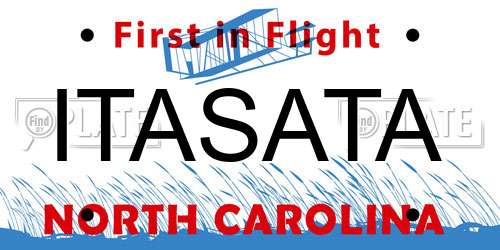 ITASATA North Carolina License Plate