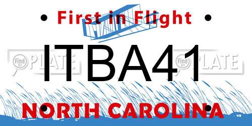 ITBA41 North Carolina License Plate