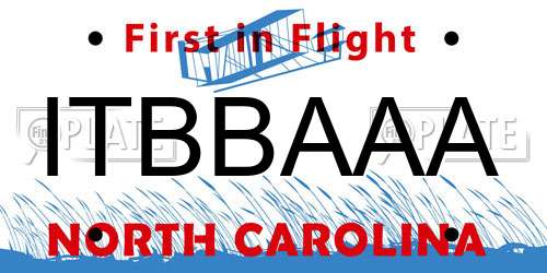 ITBBAAA North Carolina License Plate