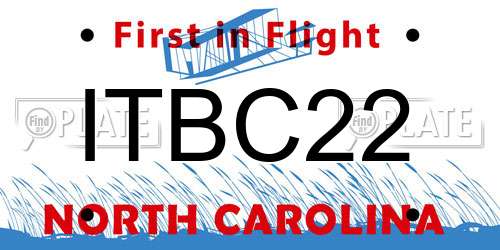 ITBC22 North Carolina License Plate