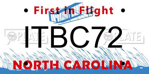 ITBC72 North Carolina License Plate