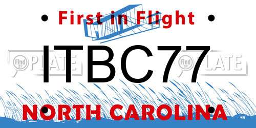 ITBC77 North Carolina License Plate