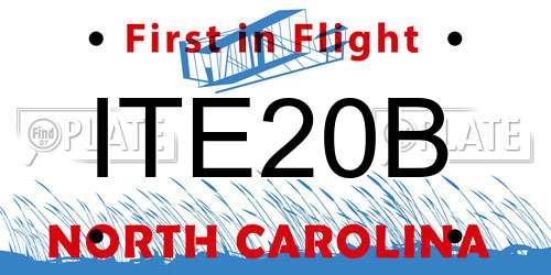 ITE20B North Carolina License Plate