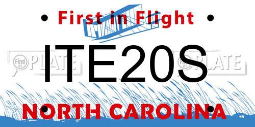 ITE20S North Carolina License Plate