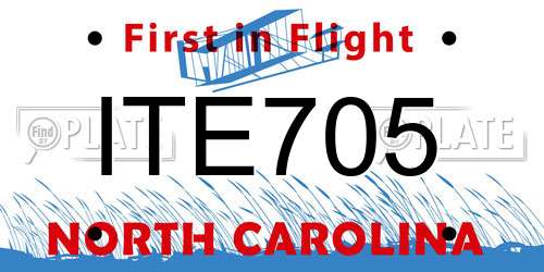ITE705 North Carolina License Plate