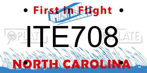 ITE708 North Carolina License Plate
