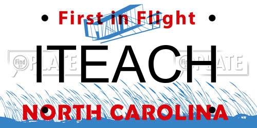 ITEACH North Carolina License Plate