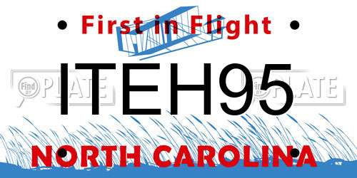 ITEH95 North Carolina License Plate