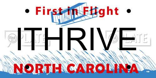 ITHRIVE North Carolina License Plate