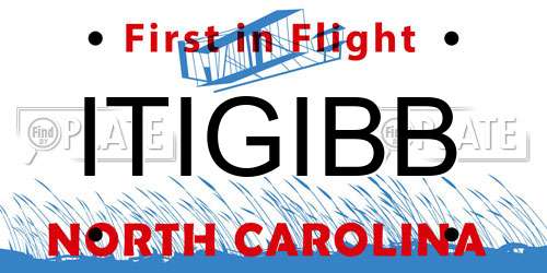 ITIGIBB North Carolina License Plate