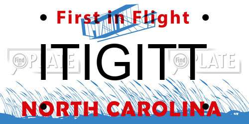 ITIGITT North Carolina License Plate