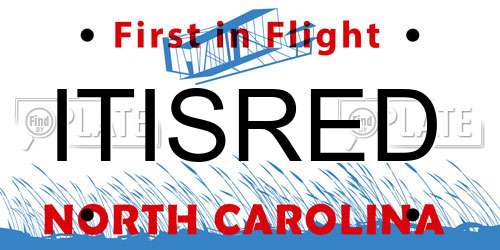 ITISRED North Carolina License Plate