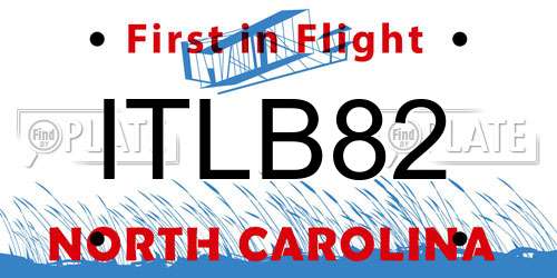 ITLB82 North Carolina License Plate