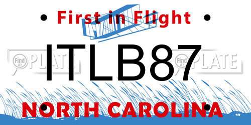 ITLB87 North Carolina License Plate