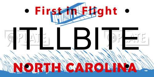 ITLLBITE North Carolina License Plate