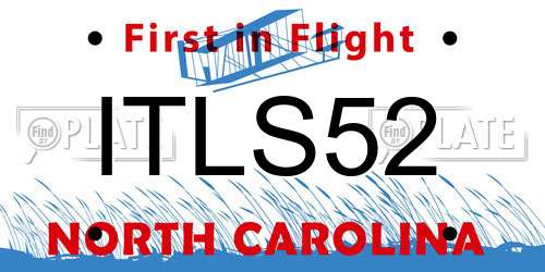 ITLS52 North Carolina License Plate