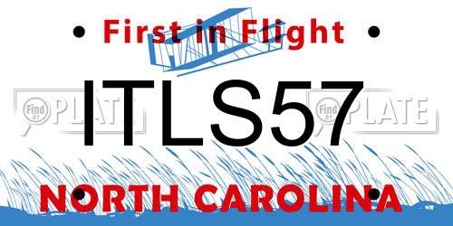 ITLS57 North Carolina License Plate