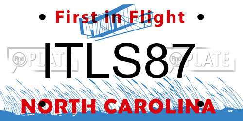 ITLS87 North Carolina License Plate