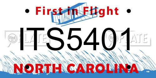 ITS5401 North Carolina License Plate