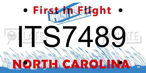 ITS7489 North Carolina License Plate