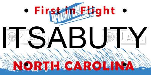 ITSABUTY North Carolina License Plate