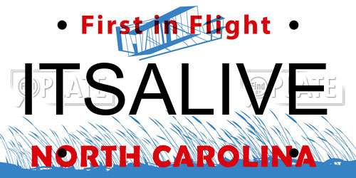 ITSALIVE North Carolina License Plate
