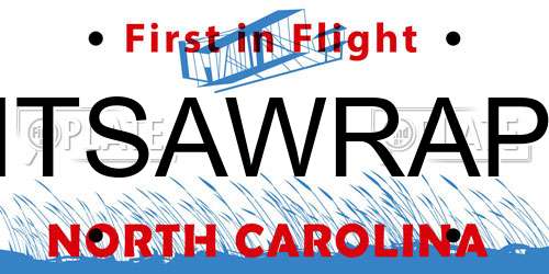 ITSAWRAP North Carolina License Plate