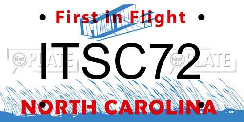 ITSC72 North Carolina License Plate