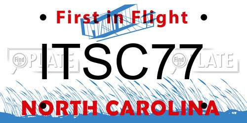 ITSC77 North Carolina License Plate