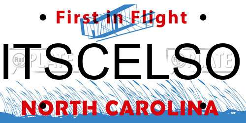ITSCELSO North Carolina License Plate