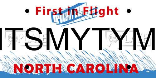 ITSMYTYM North Carolina License Plate