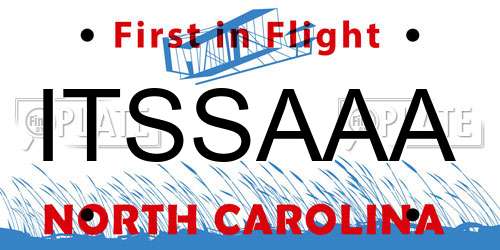 ITSSAAA North Carolina License Plate