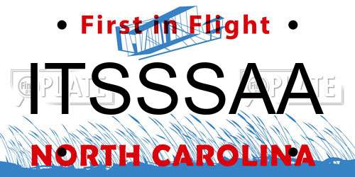 ITSSSAA North Carolina License Plate