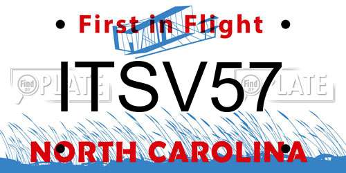 ITSV57 North Carolina License Plate