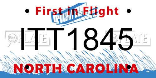ITT1845 North Carolina License Plate