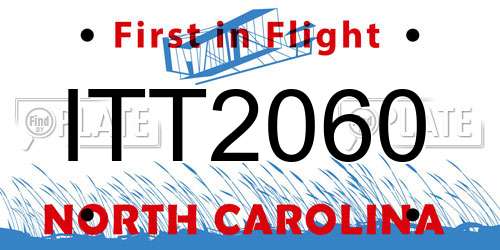 ITT2060 North Carolina License Plate