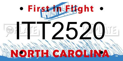 ITT2520 North Carolina License Plate