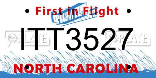 ITT3527 North Carolina License Plate